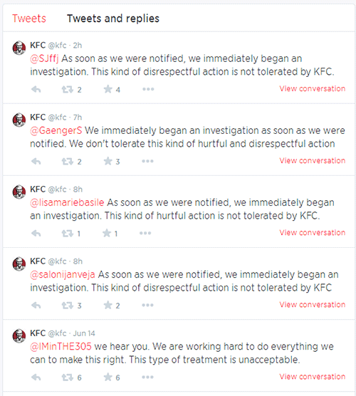 kfc twitter responses continue
